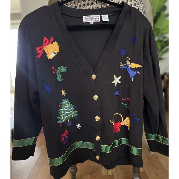 Westbound Vintage Holiday Christmas Cardigan Sweater Size M MEDIUM - Picture 1 of 5